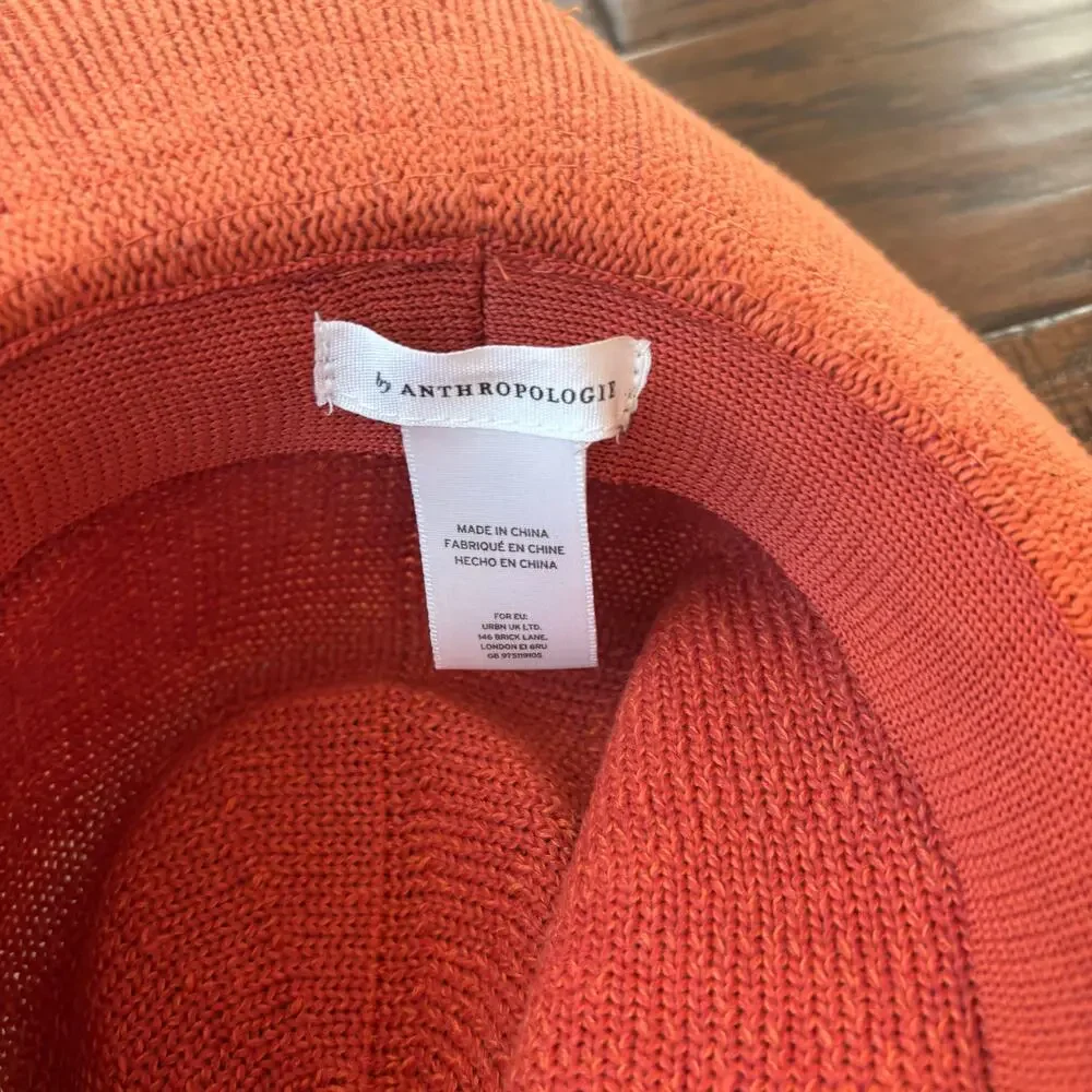 By‎ Anthropologie Women’s Rowan Rancher Hat Orange Resort Wide-Brim Fedora